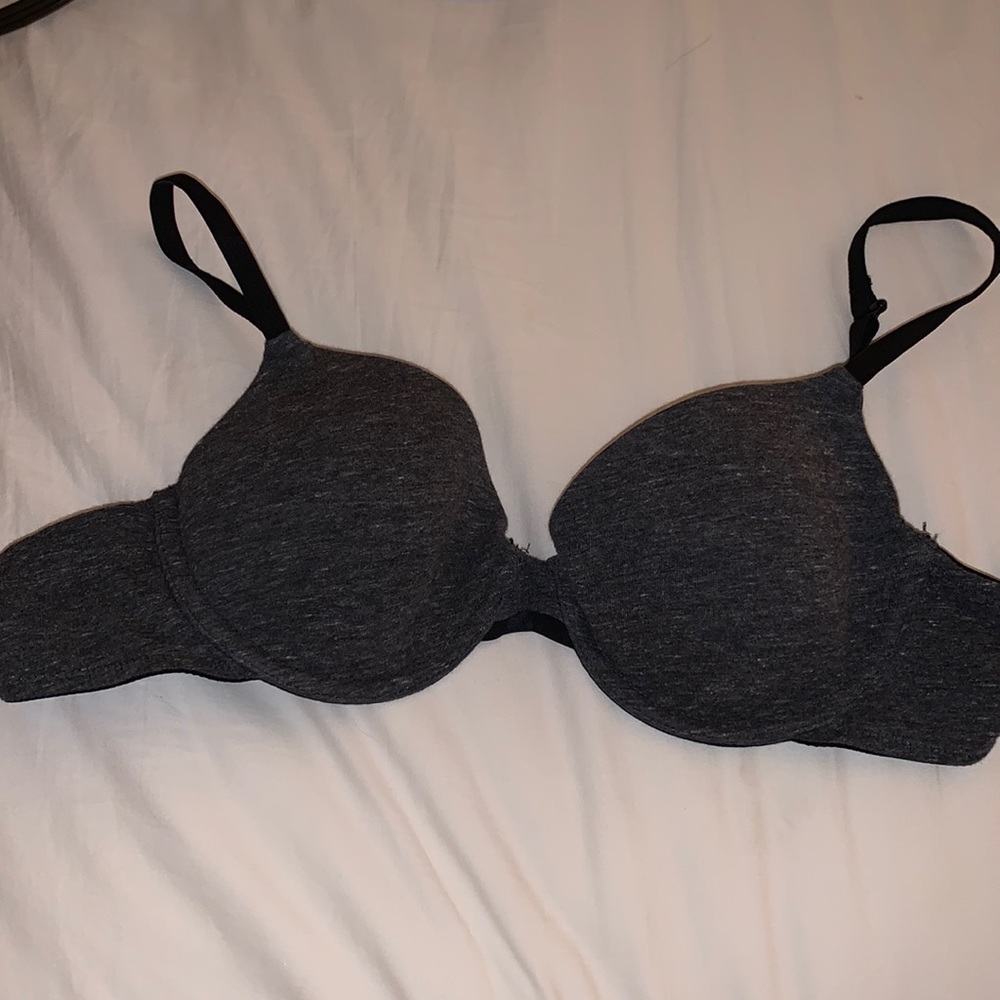 Gray, underwire, light padded bra